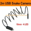 2m small camera head 10mm waterproof USB inspection camera with LED lights