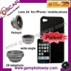 3 in 1 Lens Kits fisheye+wide angle+2X telephoto lens Other Mobile Phone Accessories lens for iPhone/mobile phone Housings