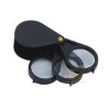 3 lenses plastic magnifying glass folding