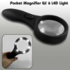 4 x Magnifying Glass Pocket Magnifier w / 6 LED light