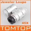 45X 2 LED Mini Pocket Microscope Magnifier Jeweler Loupe