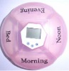 4compartments pills reminder box, 4 daily alarms pill dispenser