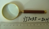 5X50mm red wooden handle magnifying glass with golden frame