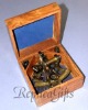 ANTIQUE NAUTICAL BRASS BRITISH NAVY SEXTANT WITH WOODEN BOX