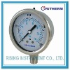 All stainless steel pressure gauge with crimped ring