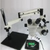 Articulated arm boom stand stereo microscope