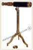 BRASS LEATHER SHEATED TELESCOPE WITH TRIPOD