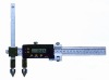 Center distance digital calipers with awl anvils