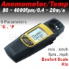 Digital Anemometer Thermometer Speed Temperature Meter