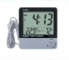 Digital thermometer and hygrometer with clock