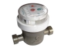 Drinkable water meter by piston