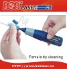 Electromotive fiber optic cleaner