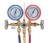 For R410 With Sight Glass Brass Testing Manifolds CM-536-G-R410