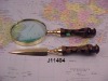 Horn Handle with patterns Magnifying Glass With Paper Knife