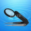 Industry Tweezer Magnifying Glass with LED Lamp MG1713-4
