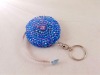 Jewelled round keychain tape measure promotional