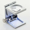 LED lighted metal linen tester,1.25" dia. with glass lens 6X