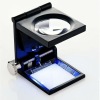 LED lighted metal linen tester,1.25" dia. with glass lens 6X