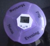 Large 4 compartments round shaped pill box timer with 4 daily alarms