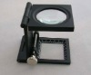 Linen Tester, metal frame magnifier, optical lens
