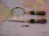 Magnifying Glass With paper knife and handle with bone mosaic