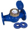Multi-jet super dry-dial type cold(hot) water meter with end connecting flange