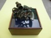 NAUTICAL BRASS SEXTANT WITH GLASS WOODEN BOX-interior decor,Science,survey