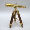 NAUTICAL BRASS TELESCOPE ON WOODEN BASE WITH STAND MARINE AND MARITIME PROP GIFTS