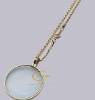 OEM gift hanging magnifier with metal necklace