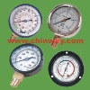 Oil filled pressure gauge and manometer