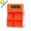 Pill Box Timer for pills reminder with 24 Hours Countdown Timer and 4 Daily Alarm