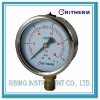 Pressure gauge, crimped ring, liquid fillable