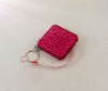 Square rhinestone keychain tailor tape measure