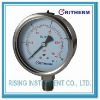Stainless steel pressure gauge, crimped ring, liquid fillable