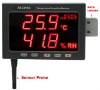 TECPEL Large LED Screen thermo hygrometer