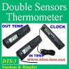 TM-4 portable digital thermometer with Two Sensors and digital clock thermometer