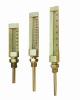 V shaped industrial glass thermometer