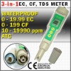 Waterproof Digital EC CF TDS Meter Tester 19990 ppm