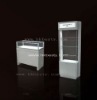 exquisite white glossy wood jewelry display showcase with led lighting