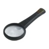 portable plastic handheld magnifier with LED light/handheld magnifier with 2 lens