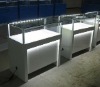 white glossy wood jewellery display counter design used for jewellery store display furniture