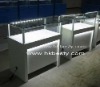 white glossy wood jewelry shop counter or jewelry shop display equipment