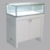 white glossy wood jewelry store display counter design