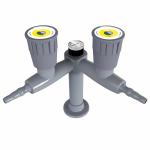 Desk Mounted Gas Valve for Gas Supply Twin Outlet Gas Tap with Pressure Gauge